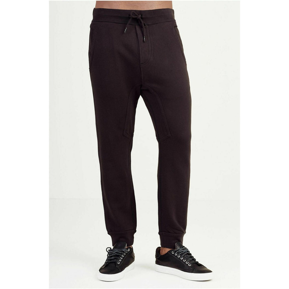 True Religion Men's Drop Crotch Sweat Pants in Black